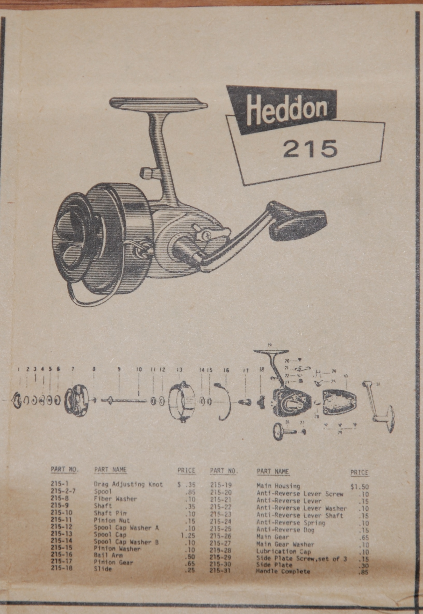 Heddon Fishing Reels Instruction & Parts Manuals Over 20 Different Parts  List